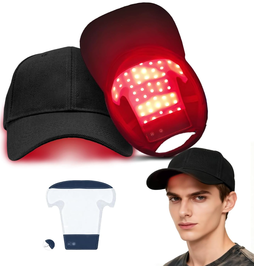 Laser Hair Growth Cap - Red & Blue Light Therapy for Hair Regrowth, Full Scalp Coverage Treatment for Men & Women