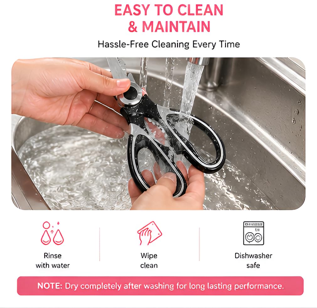 ✂️ Multipurpose Heavy-Duty Kitchen Scissors | Premium Stainless Steel Shears 🥩🥦