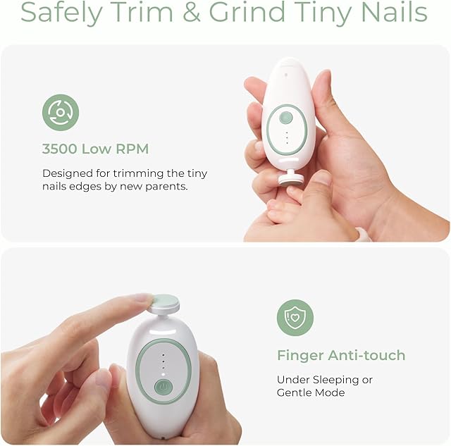 🍼💅 Gentle Electric Baby Nail Trimmer – Safe Rechargeable Nail File for Newborns & Toddlers