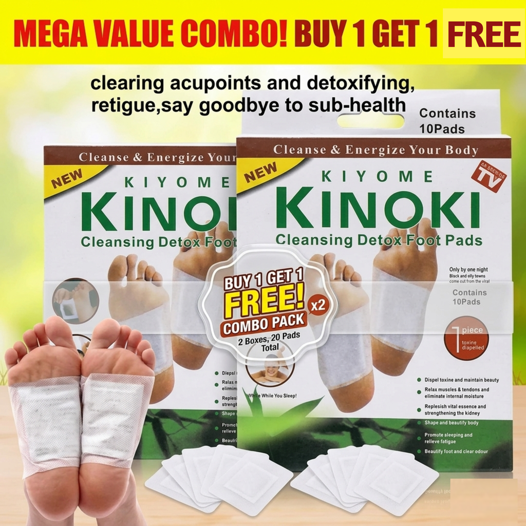 Buy 1 Get 1 Deal – Premium Herbal Detox Foot Pads (10+10 Pcs)