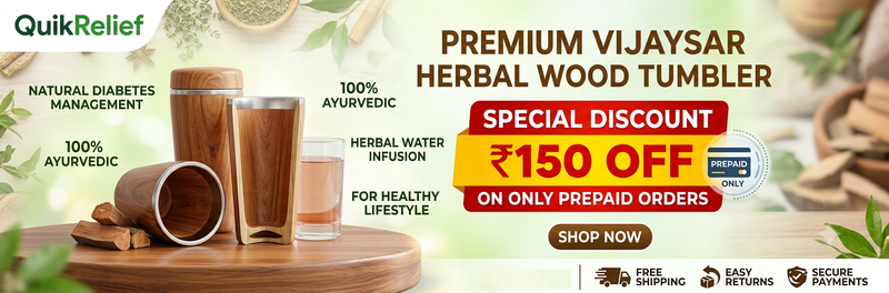 Ayurvedic Vijaysar Wooden Glass 🌿 – Natural Sugar Balance Tumbler 🩺✨ Banner