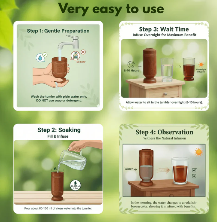 Ayurvedic Vijaysar Wooden Glass 🌿 – Natural Sugar Balance Tumbler 🩺✨